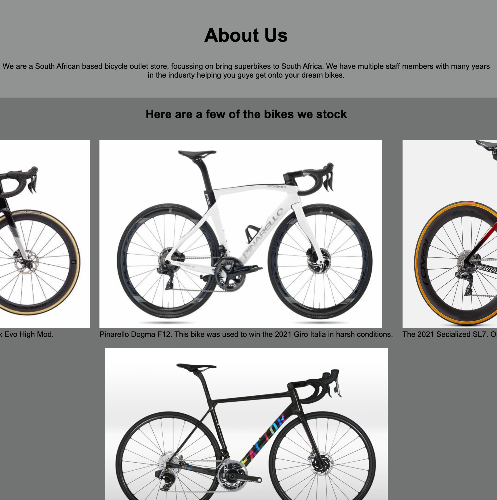 bike info page